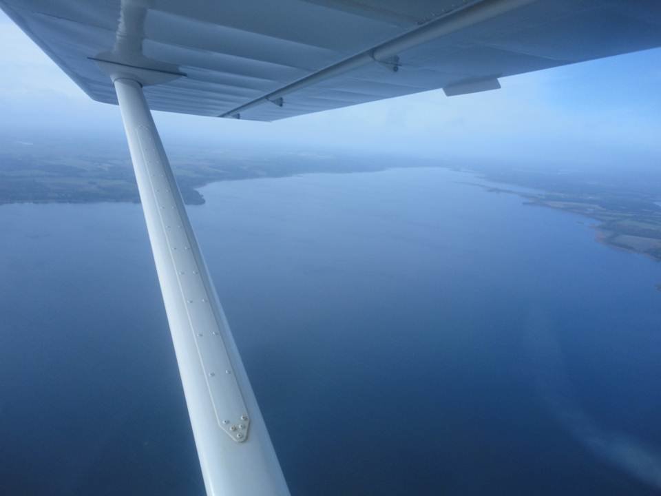 Luftfoto af Mossø mod vest